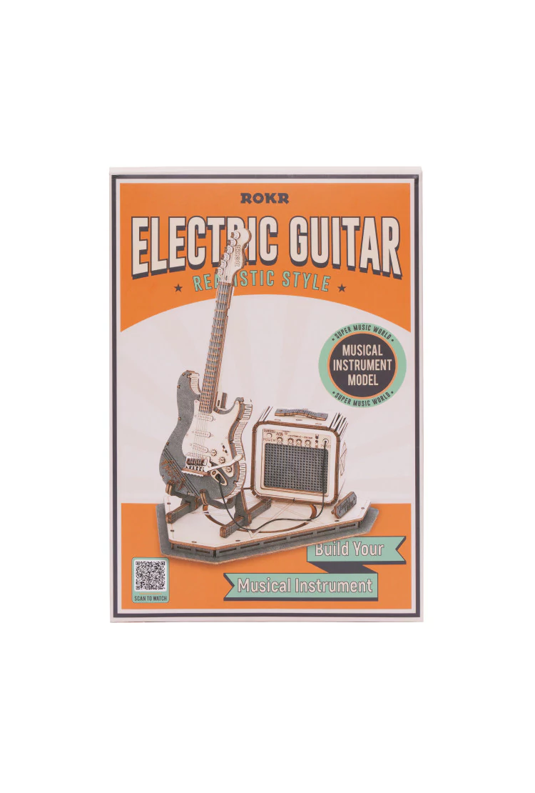 Механический деревянный конструктор Электрогитара Robotime Electric Guitar