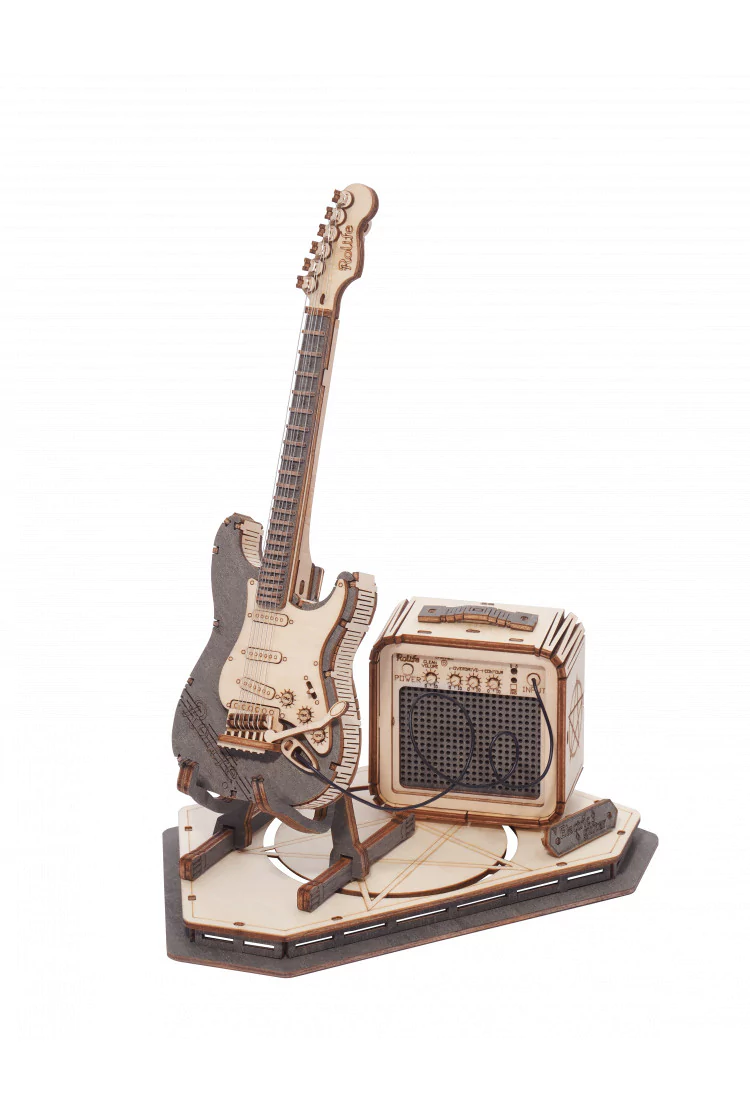 Механический деревянный конструктор Электрогитара Robotime Electric Guitar