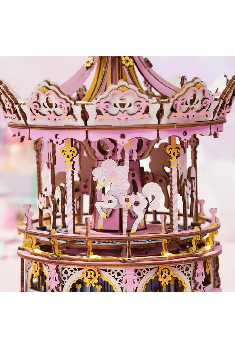 Конструктор музыкальная шкатулка Карусель мечты Robotime Romantic Carousel Dream Version