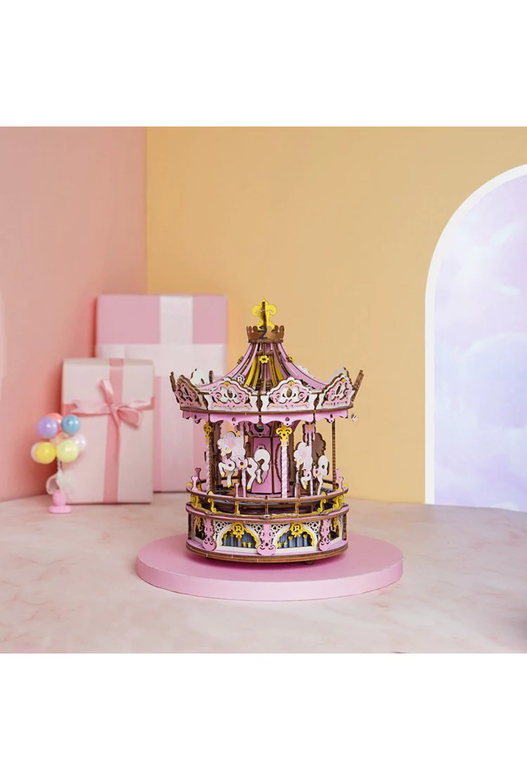 Конструктор музыкальная шкатулка Карусель мечты Robotime Romantic Carousel Dream Version