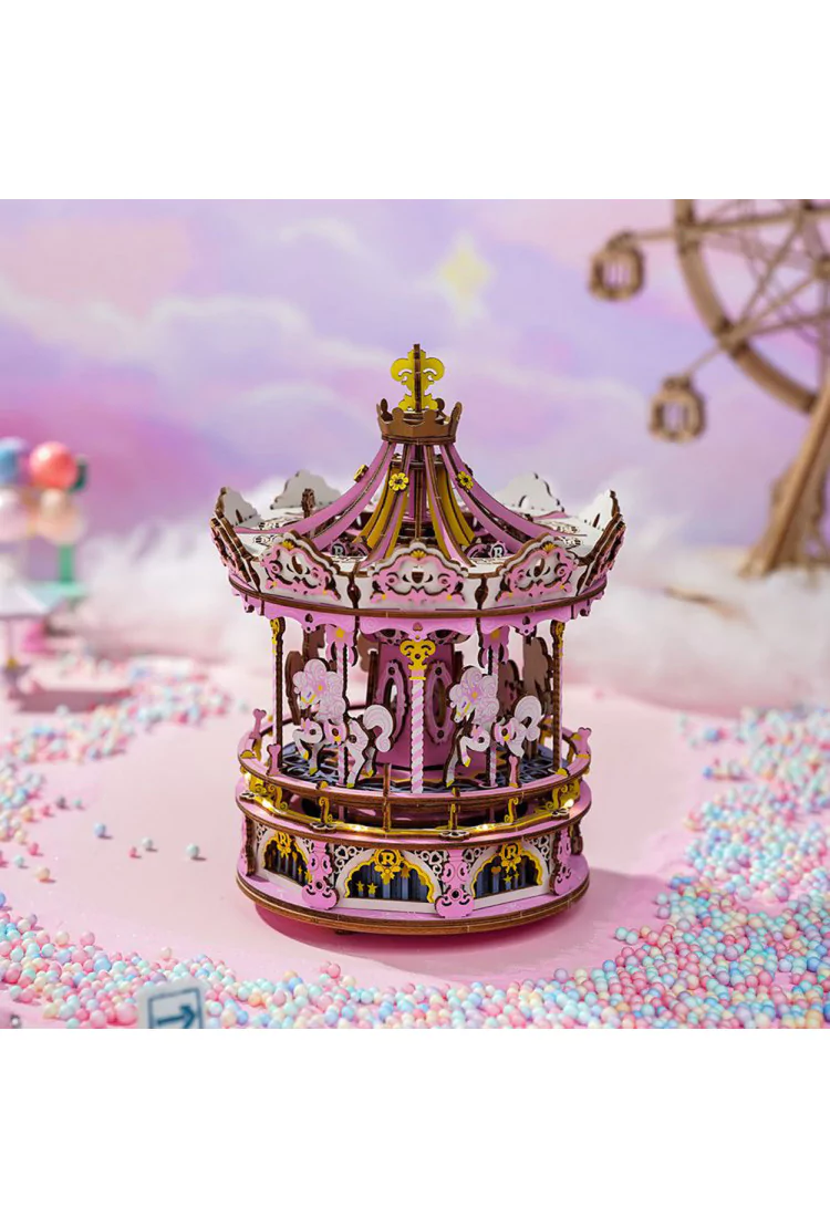 Конструктор музыкальная шкатулка Карусель мечты Robotime Romantic Carousel Dream Version