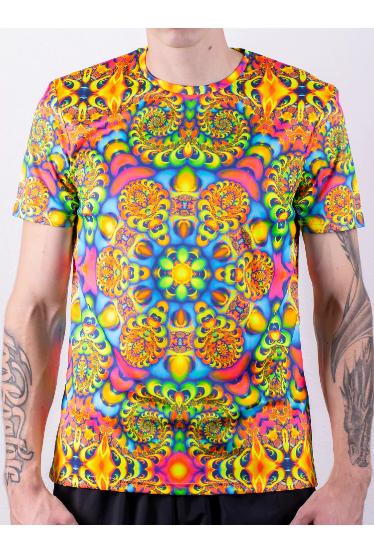 Ультрафиолетовая «Неоновая» Футболка M «Fractal Light» Unisex