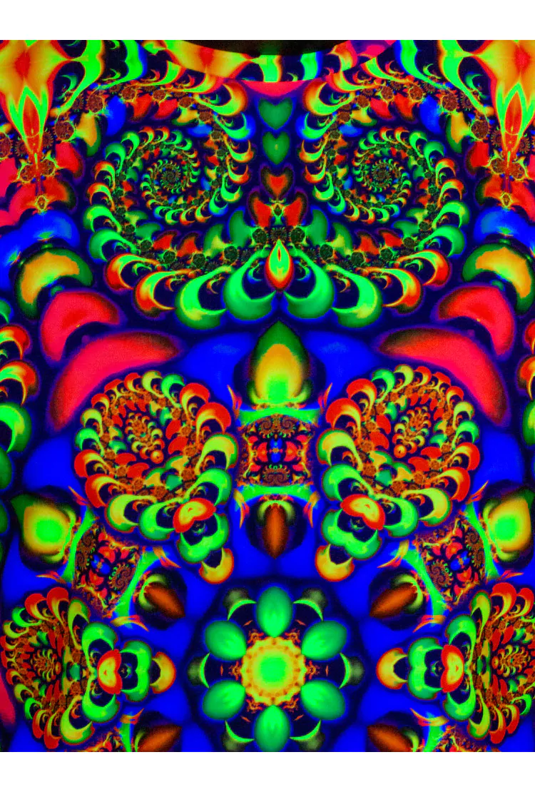 Ультрафиолетовая «Неоновая» Футболка M «Fractal Light» Unisex