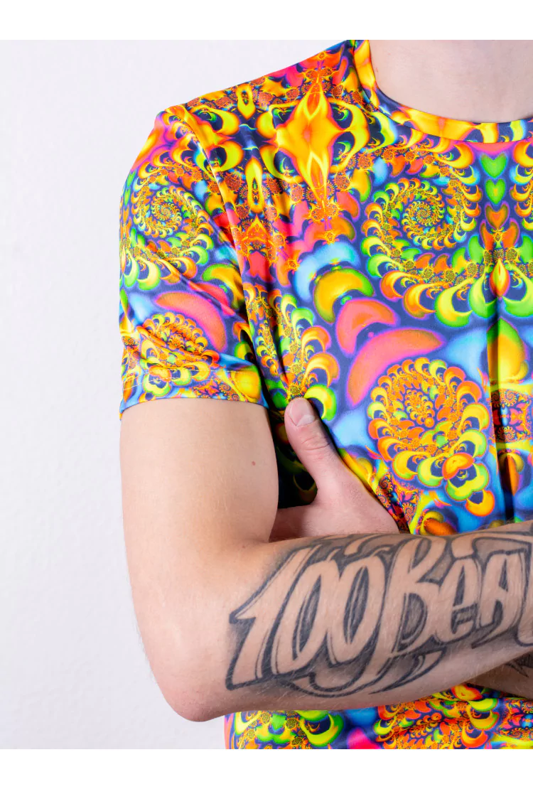Ультрафиолетовая «Неоновая» Футболка XXXL «Fractal Light» Unisex