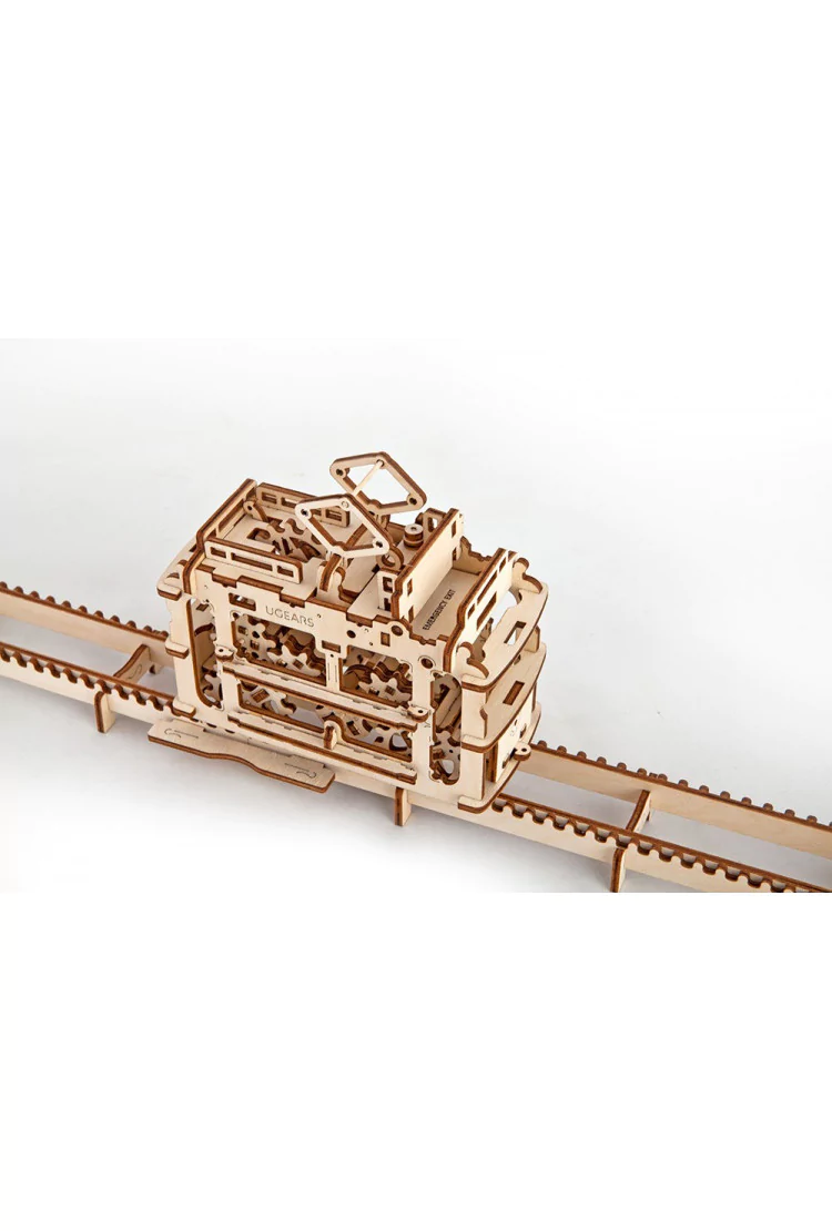 Сборная модель Ugears Трамвай с рельсами