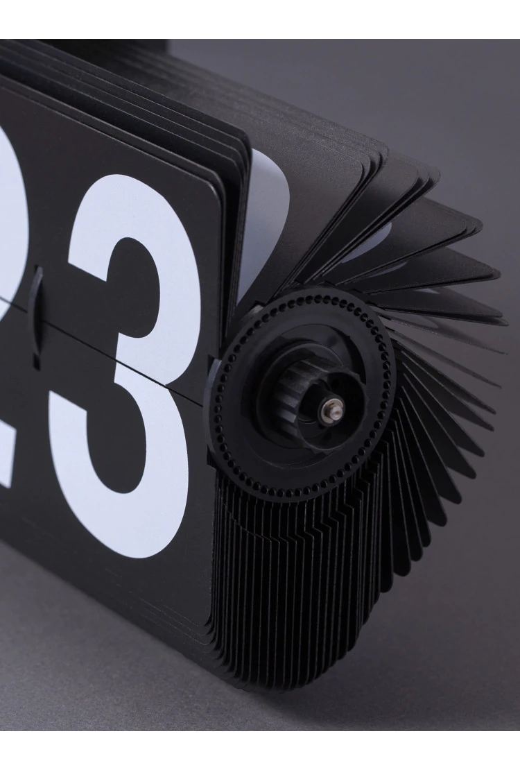 Классические перекидные часы Flip Clock big, черные (14×36×9 см)