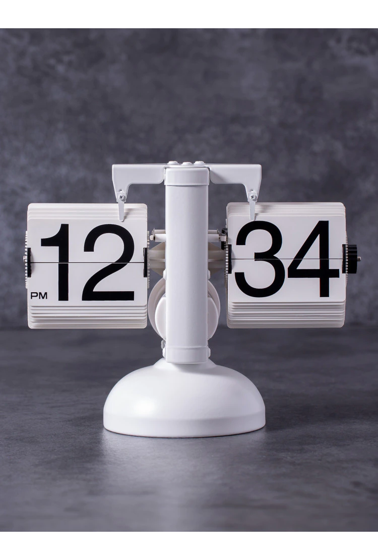 Классические перекидные часы Flip-clock, 16х21х8 см (белые)