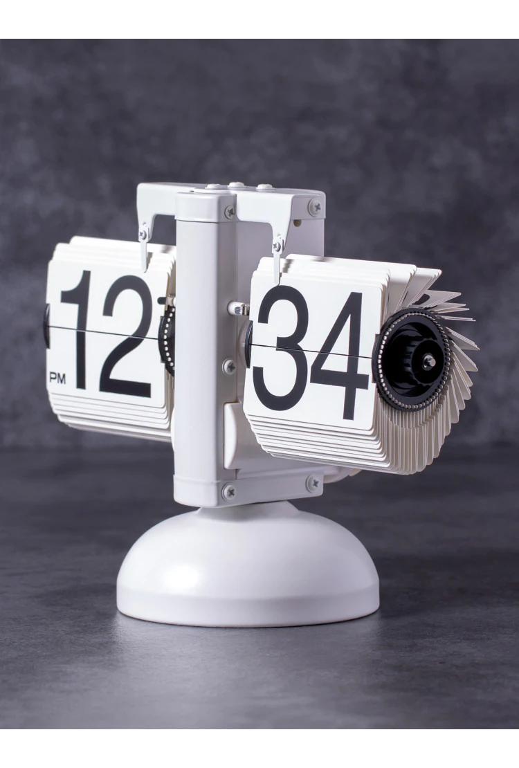Классические перекидные часы Flip-clock, 16х21х8 см (белые)