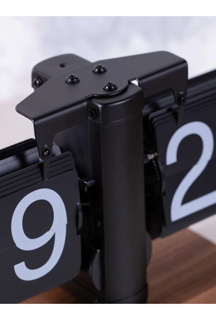 Классические перекидные часы Flip-Clock на деревянной подставке, 14х20х9, Black