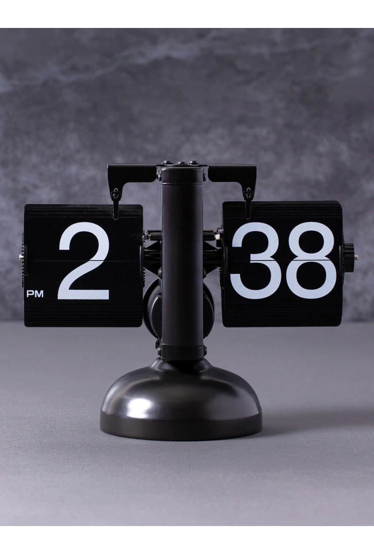 Классические перекидные часы Flip-clock, 16х21х8 см (чёрные)