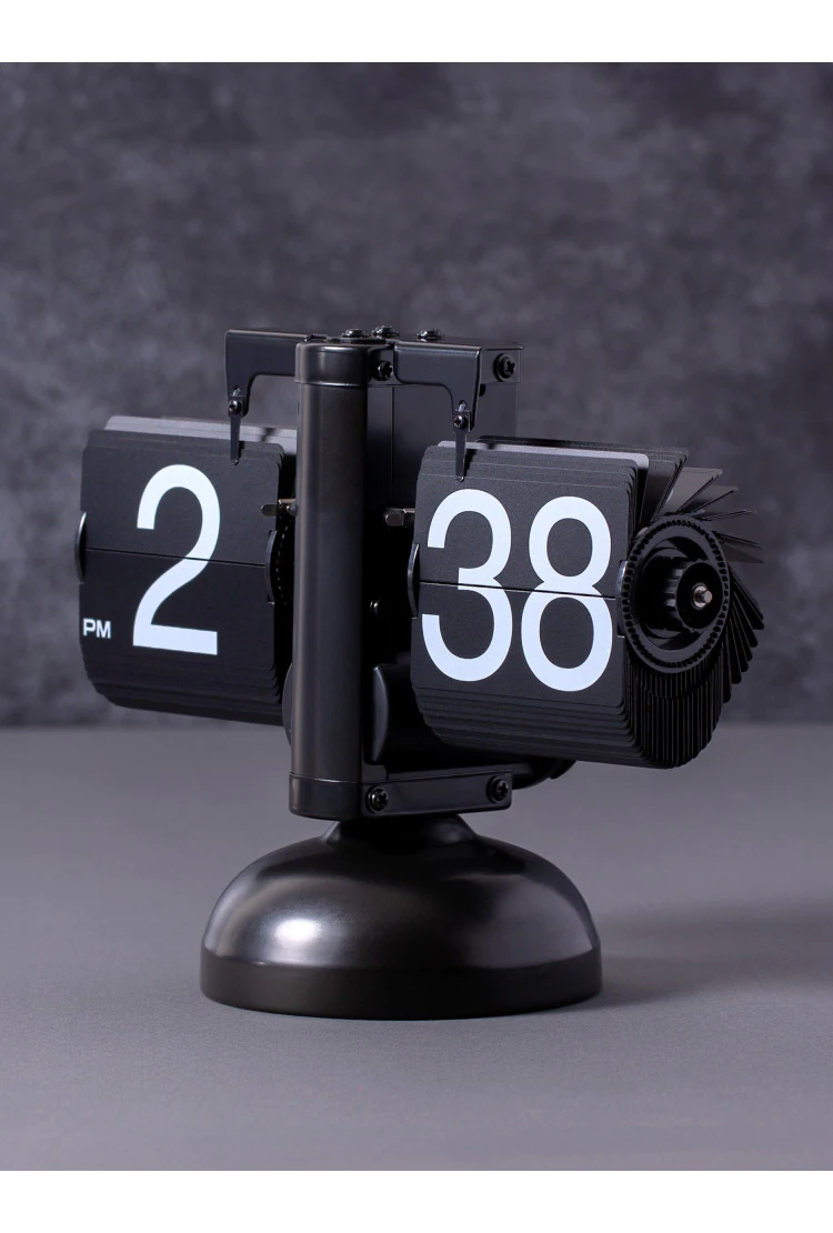 Классические перекидные часы Flip-clock, 16х21х8 см (чёрные)