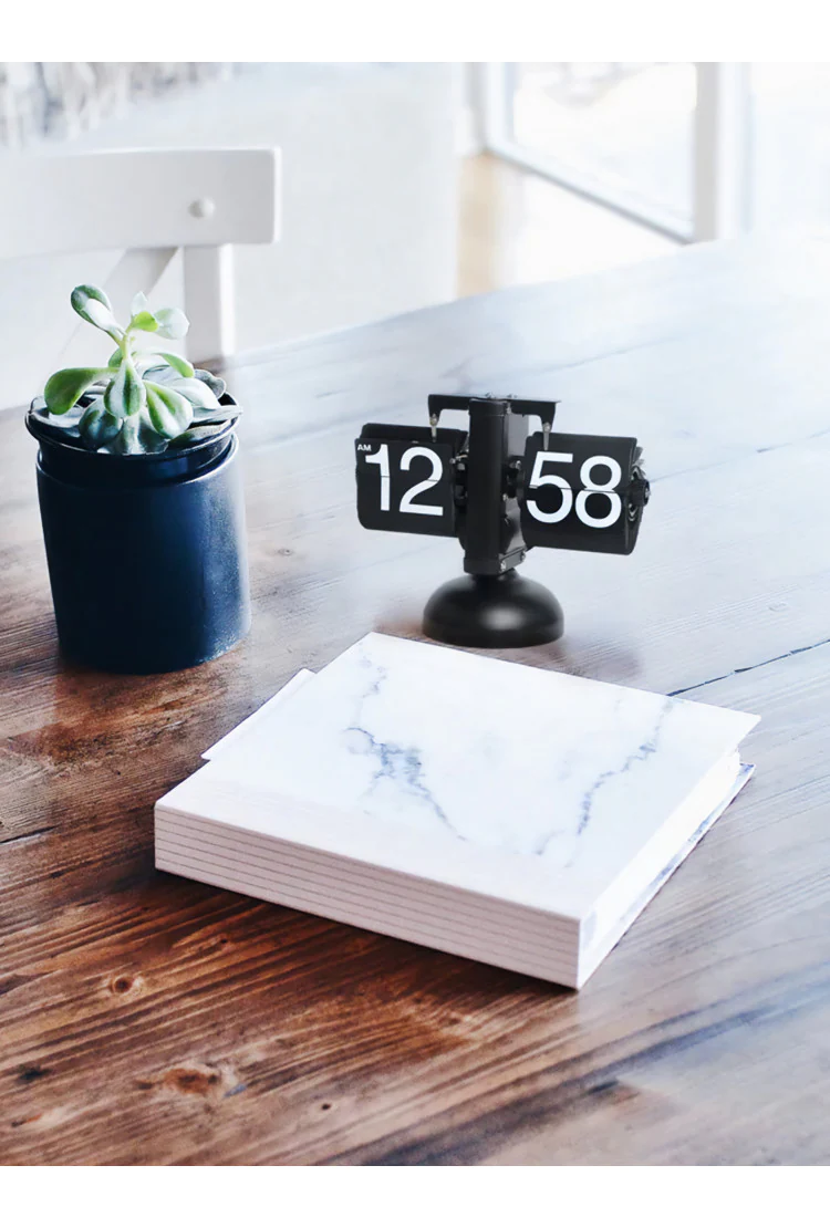 Классические перекидные часы Flip-clock, 16х21х8 см (чёрные)