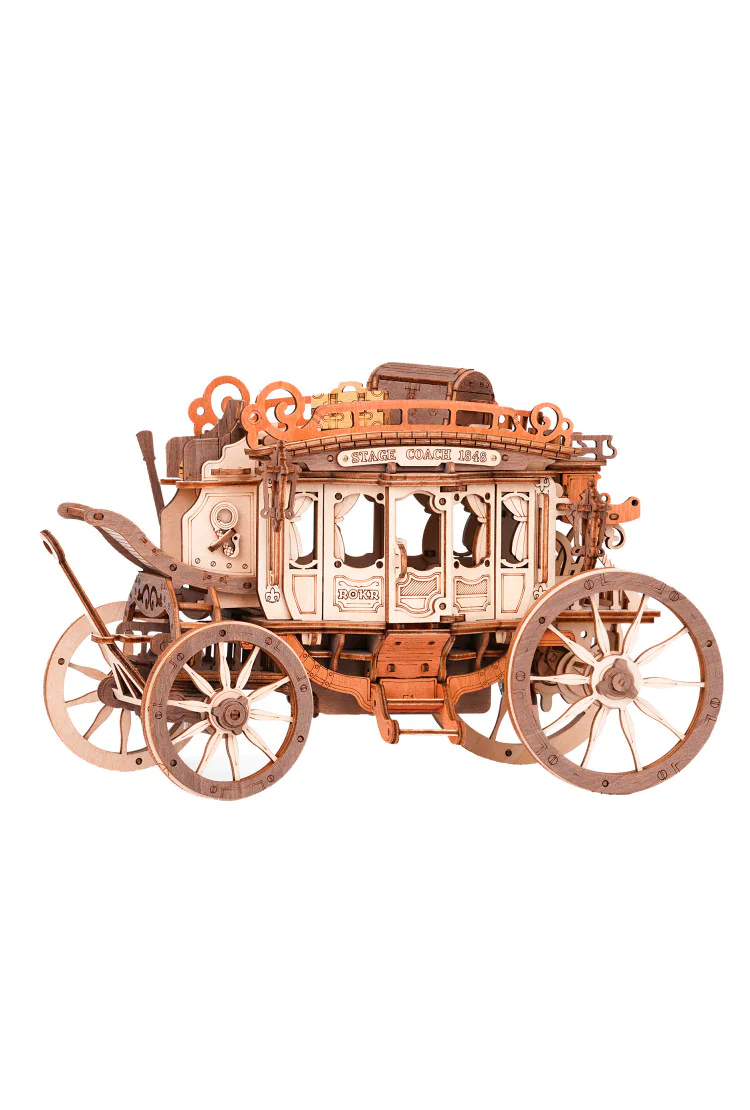 Конструктор музыкальная шкатулка Карета Дилижанс Robotime Stagecoach