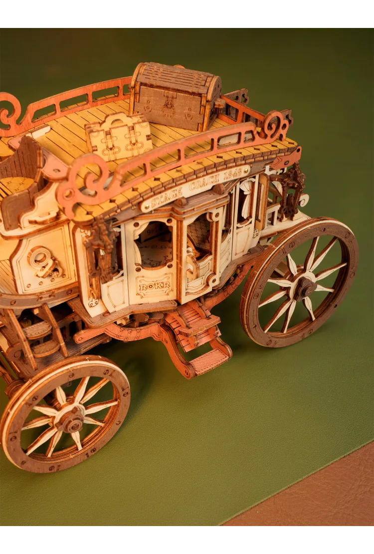 Конструктор музыкальная шкатулка Карета Дилижанс Robotime Stagecoach