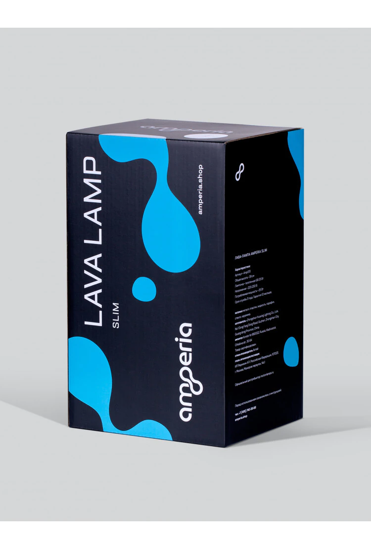 Лава лампа Amperia Slim Бирюзовая/Прозрачная (39 см)
