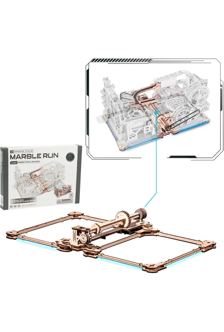 Соединитель для конструкторов с шариками Spaceport & Night city Robotime Marble Run Link Pack