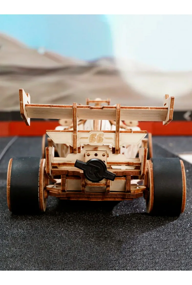 Деревянный механический конструктор Гоночный Автомобиль Robotime Racing Car