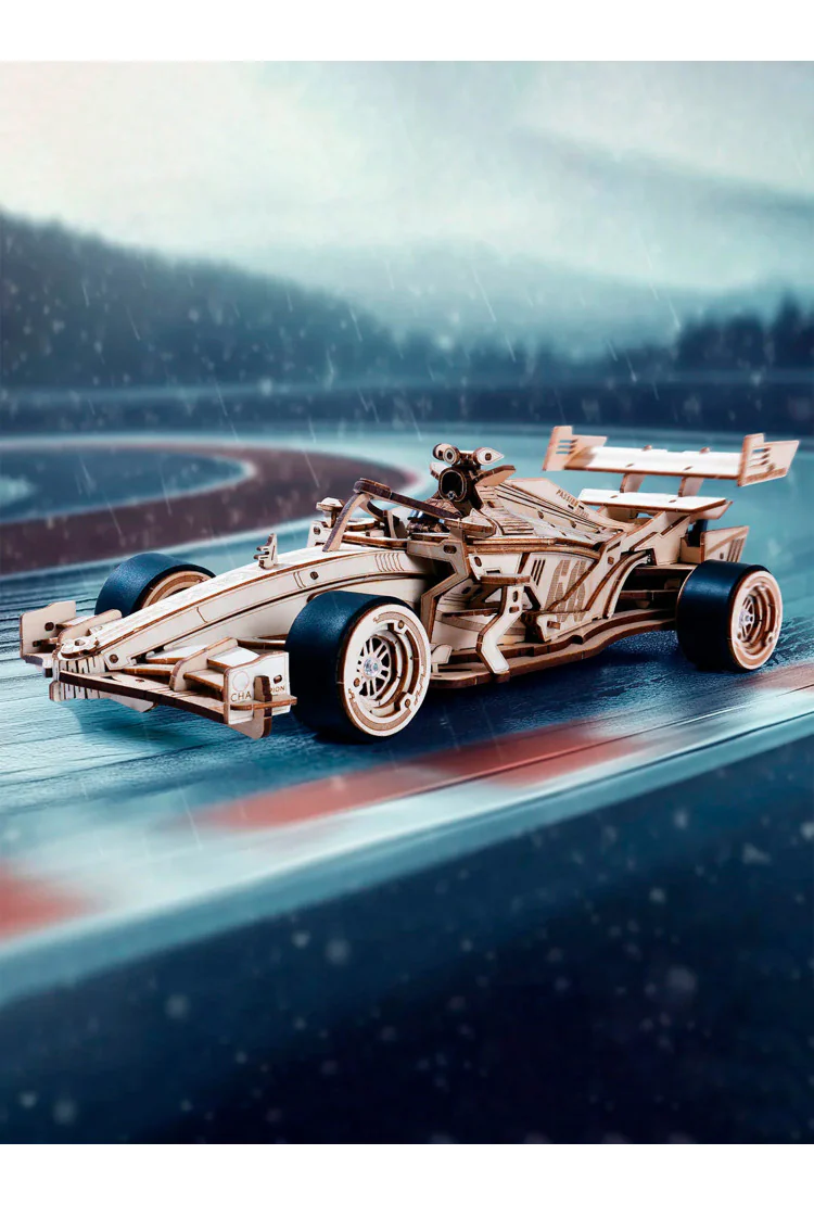 Деревянный механический конструктор Гоночный Автомобиль Robotime Racing Car
