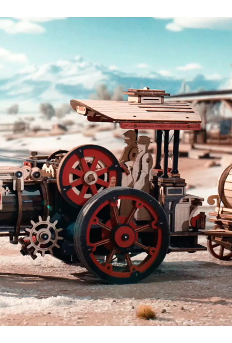 Деревянный механический конструктор Паровой Двигатель Robotime Steam Engine
