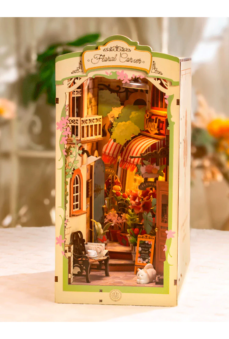 Деревянный конструктор - вставка на полку Цветочный уголок Robotime Floral Corner