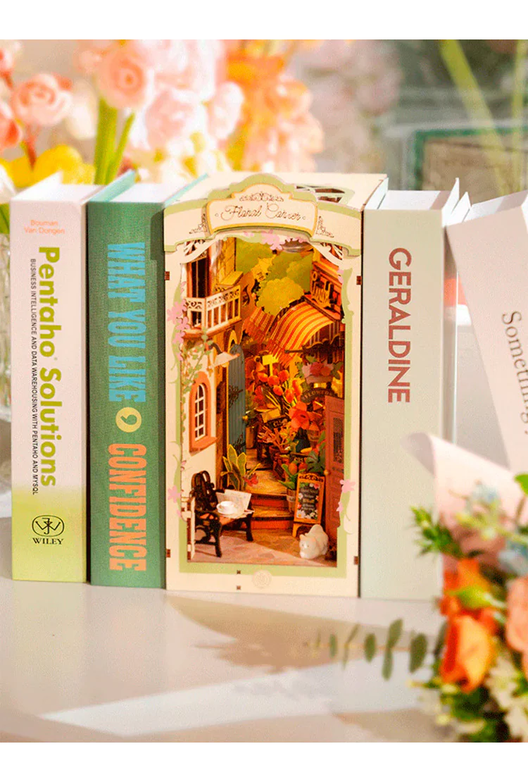 Деревянный конструктор - вставка на полку Цветочный уголок Robotime Floral Corner