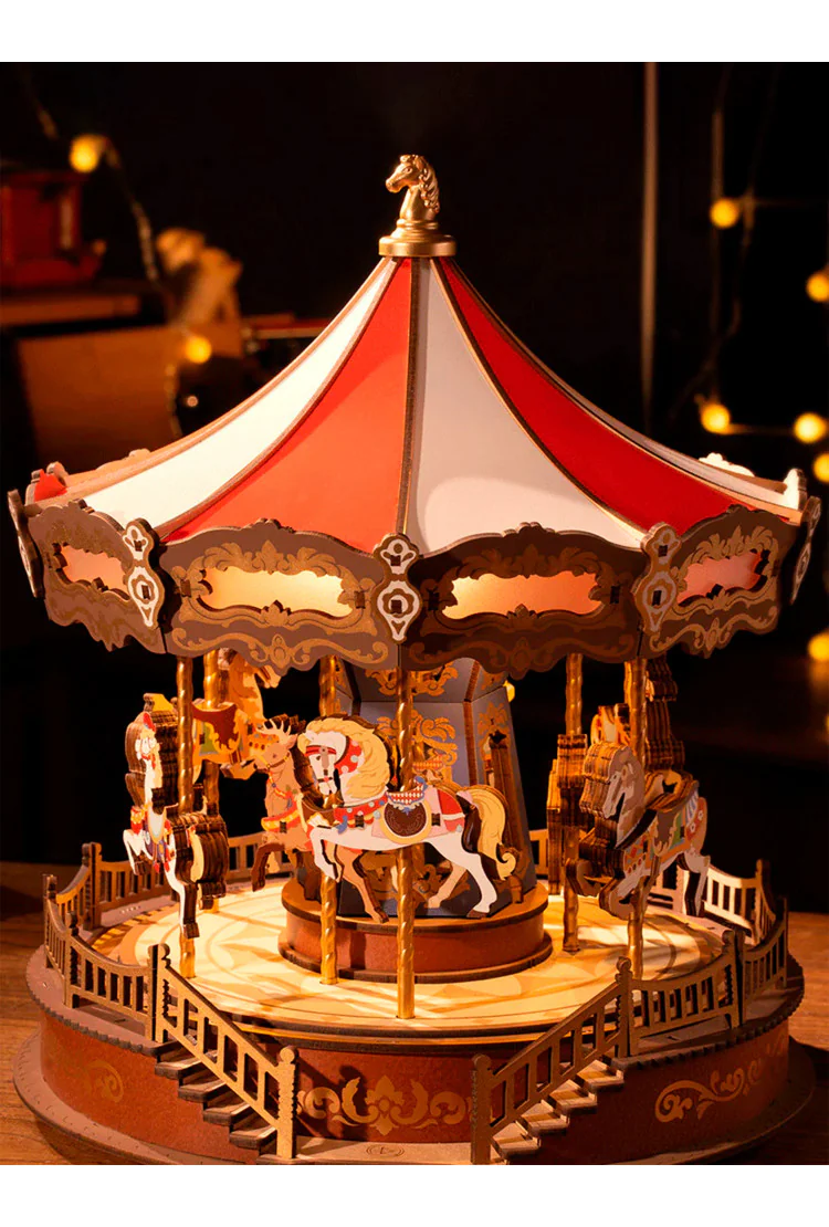 Конструктор музыкальная шкатулка Классическая карусель Robotime Classic Carousel