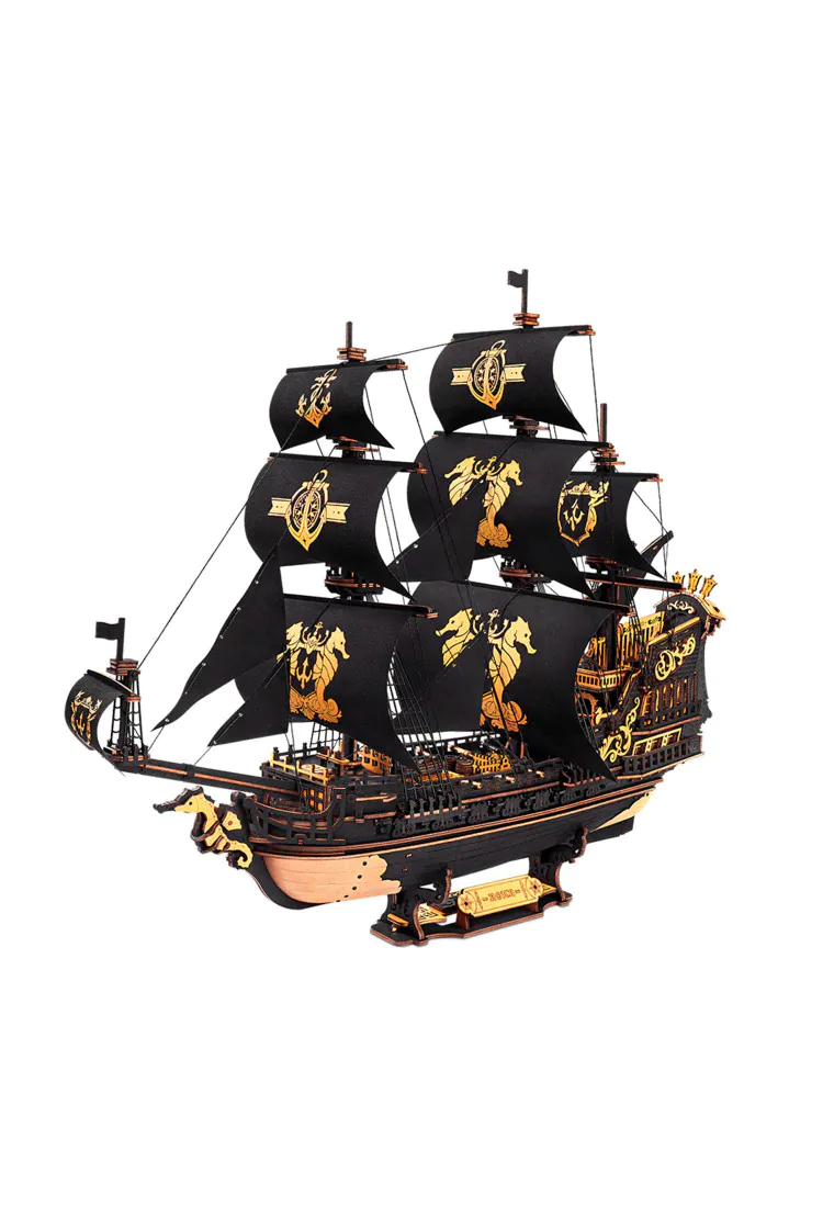 Деревянный конструктор Барк Морской конёк Robotime The Seahorse Barque 3D