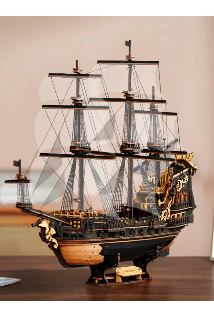 Деревянный конструктор Барк Морской конёк Robotime The Seahorse Barque 3D