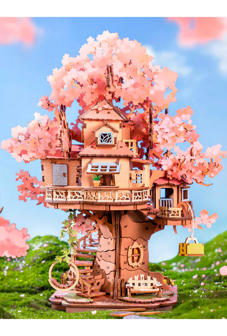 Деревянный конструктор Домик на дереве Сакура Robotime Sakura Tree House