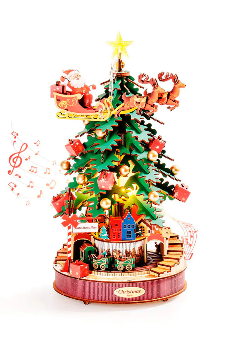 Конструктор Рождественская музыкальная шкатулка Robotime Christmas Melody Tree Music Dreamer