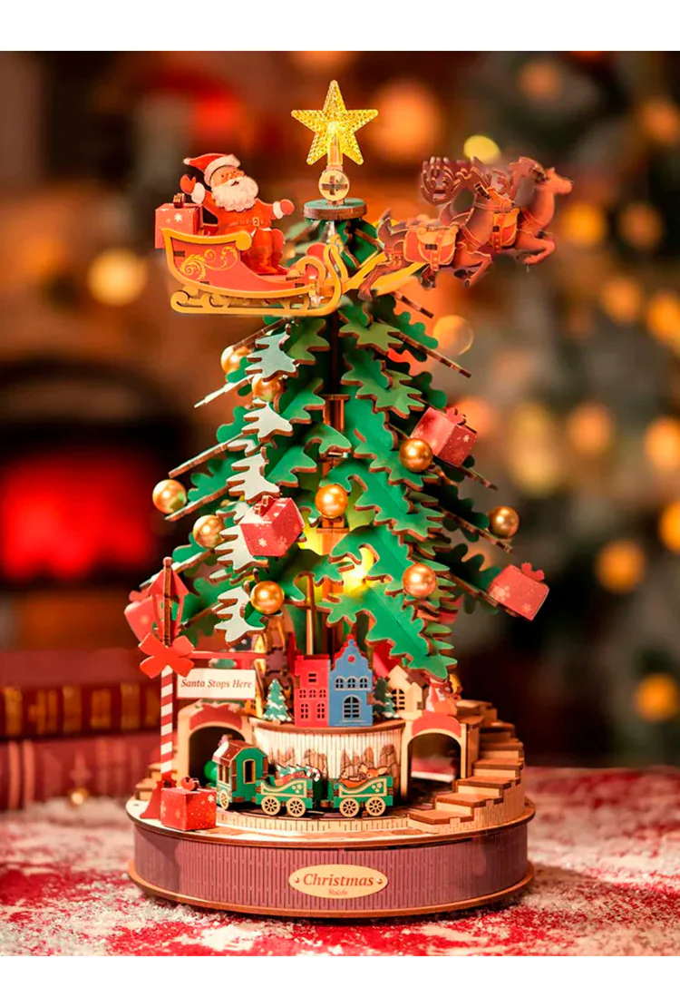 Конструктор Рождественская музыкальная шкатулка Robotime Christmas Melody Tree Music Dreamer