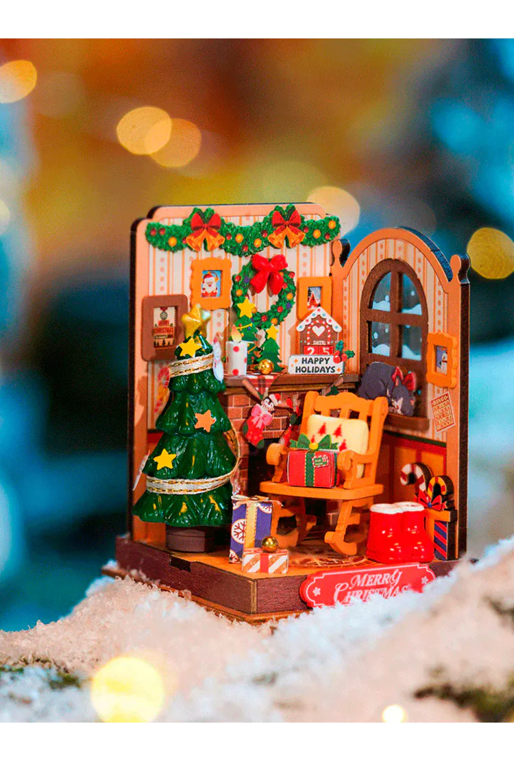 Деревянный конструктор Рождественский камин Robotime Christmas Fireplace