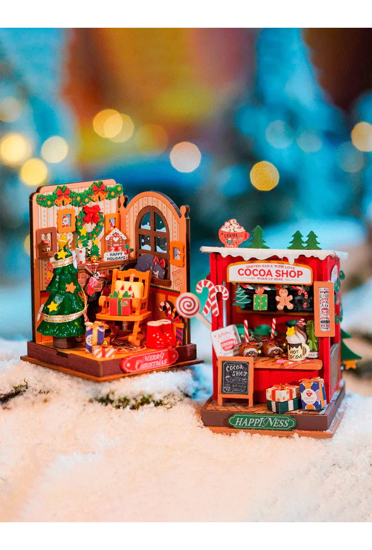 Деревянный конструктор Рождественский камин Robotime Christmas Fireplace