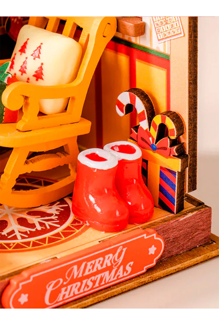 Деревянный конструктор Рождественский камин Robotime Christmas Fireplace