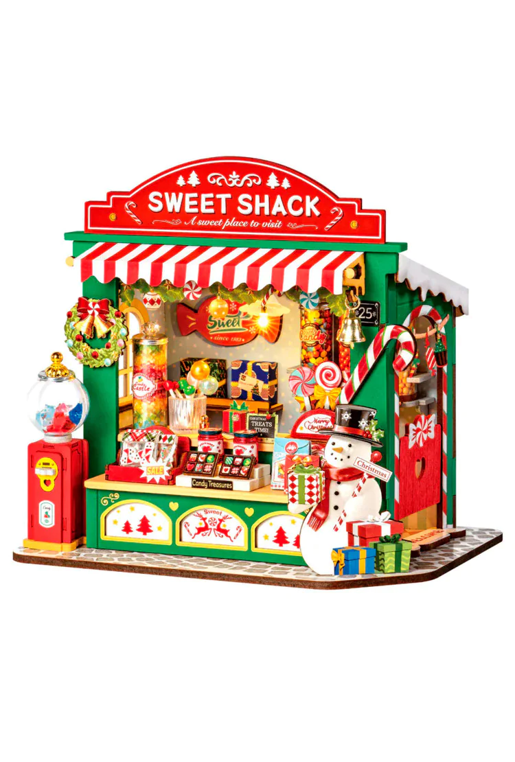 Деревянный конструктор Рождественский стенд сконфетами Robotime Christmas Candy Stand