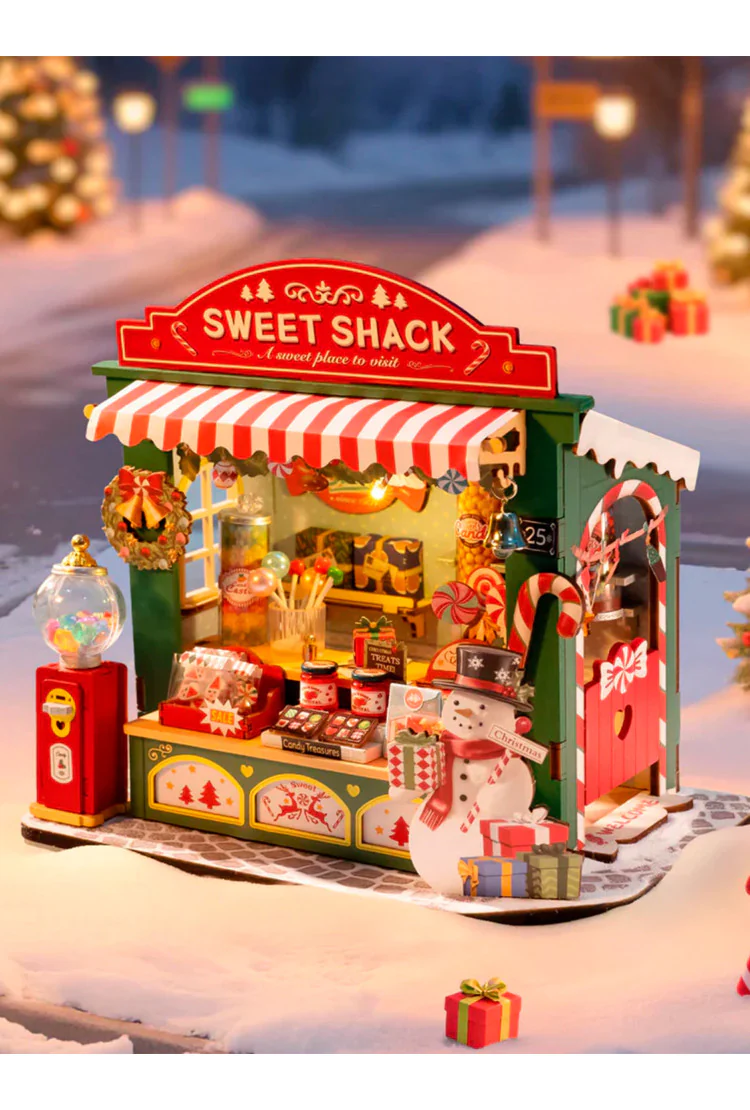 Деревянный конструктор Рождественский стенд сконфетами Robotime Christmas Candy Stand