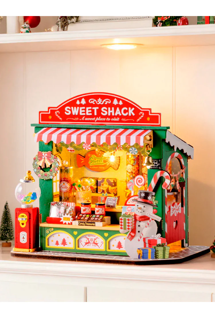 Деревянный конструктор Рождественский стенд сконфетами Robotime Christmas Candy Stand