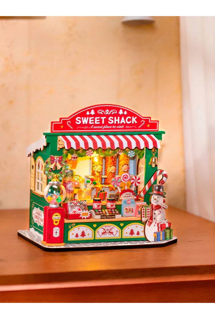 Деревянный конструктор Рождественский стенд сконфетами Robotime Christmas Candy Stand