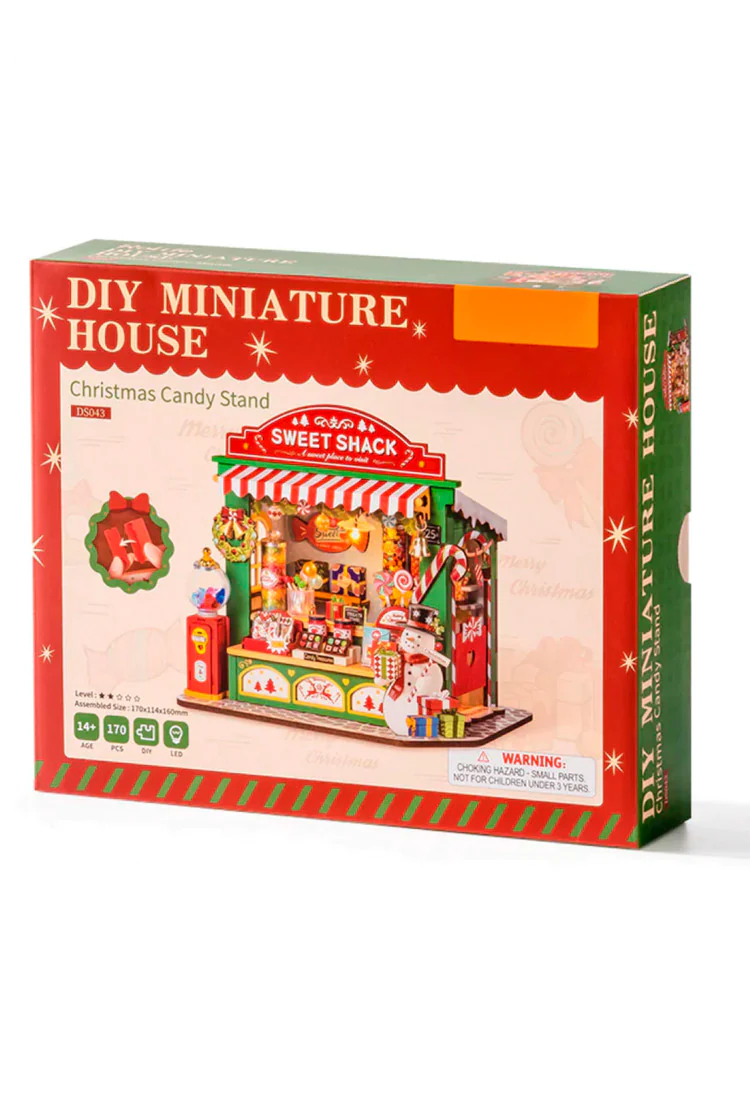 Деревянный конструктор Рождественский стенд сконфетами Robotime Christmas Candy Stand