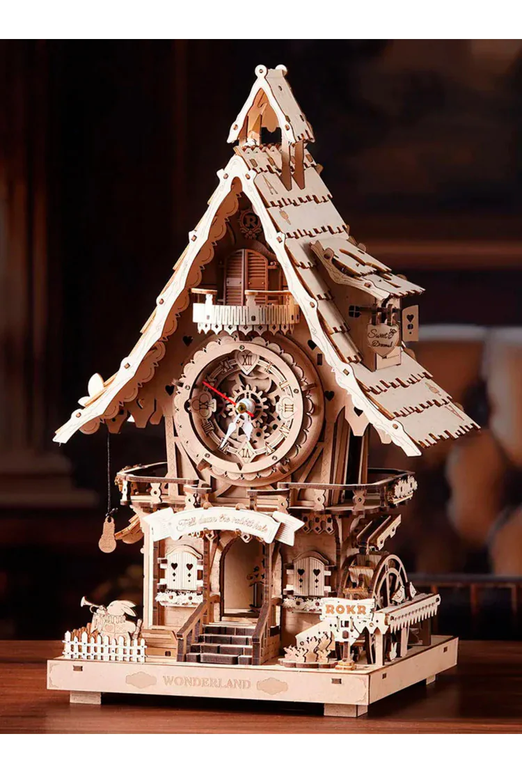 Деревянный механический конструктор Часы с кукушкой (цвет дерева) Robotime Cuckoo Clock (wood colour)