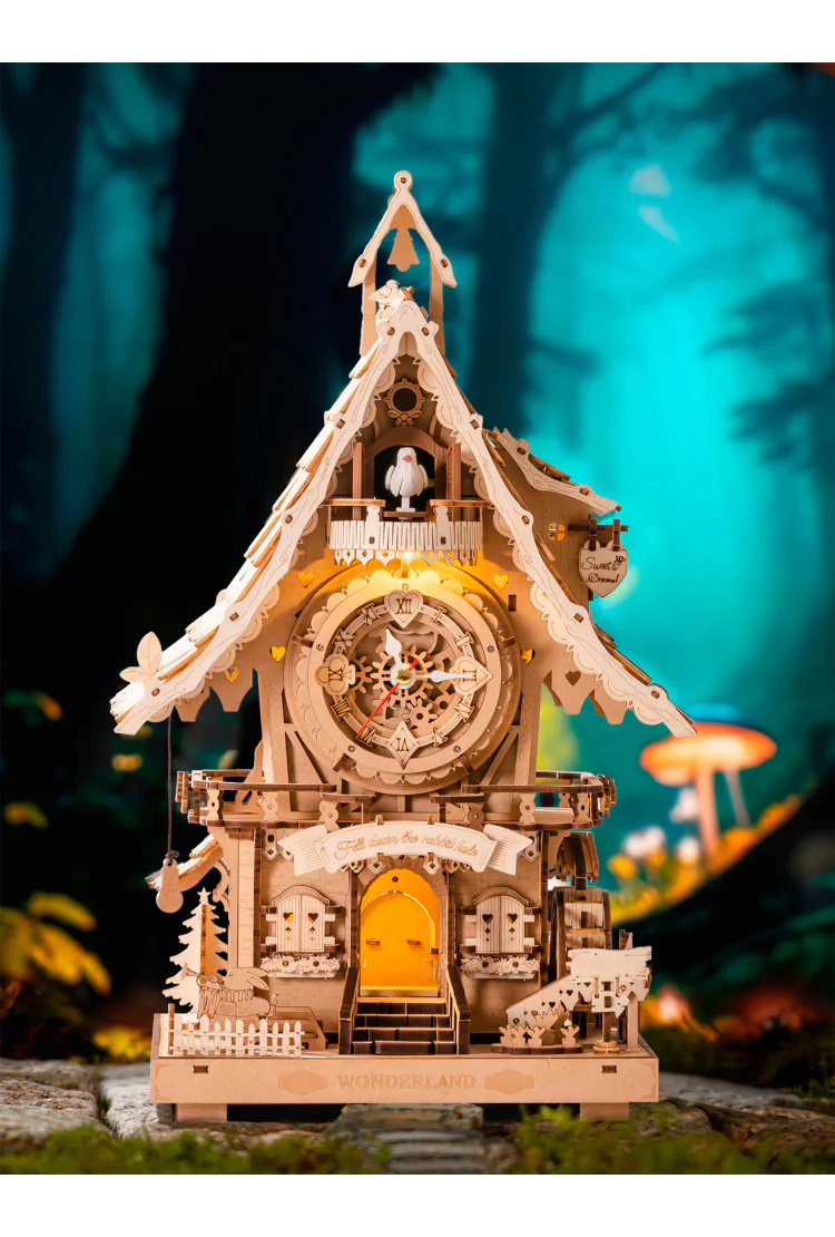 Деревянный механический конструктор Часы с кукушкой (цвет дерева) Robotime Cuckoo Clock (wood colour)