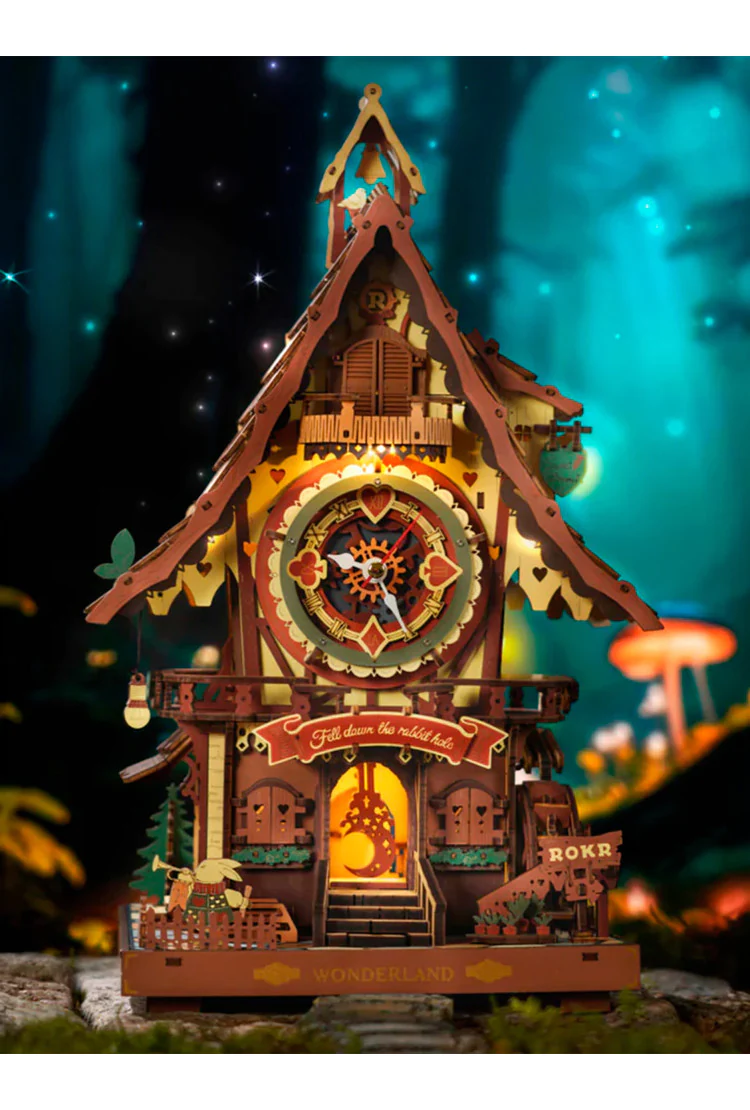 Деревянный механический конструктор Часы с кукушкой Robotime Cuckoo Clock
