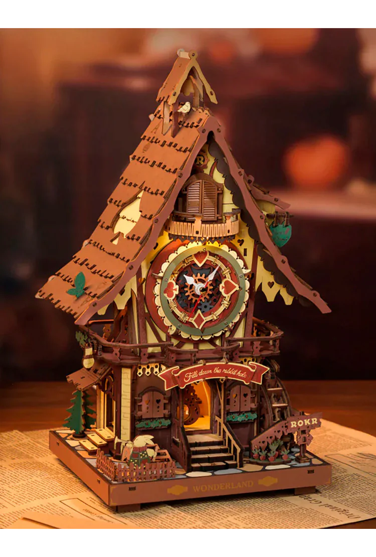 Деревянный механический конструктор Часы с кукушкой Robotime Cuckoo Clock