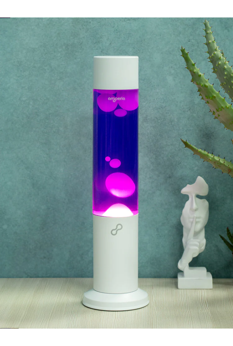 Лава лампа Amperia Tube Белая/Фиолетовая (39 см) White