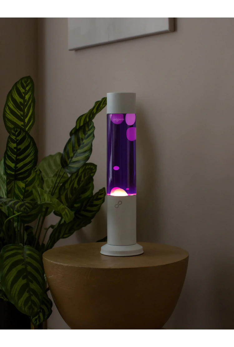 Лава лампа Amperia Tube Белая/Фиолетовая (39 см) White