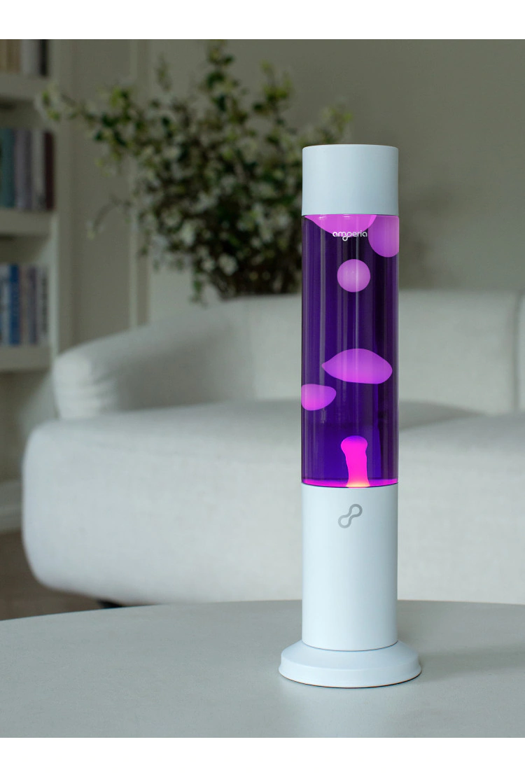 Лава лампа Amperia Tube Белая/Фиолетовая (39 см) White