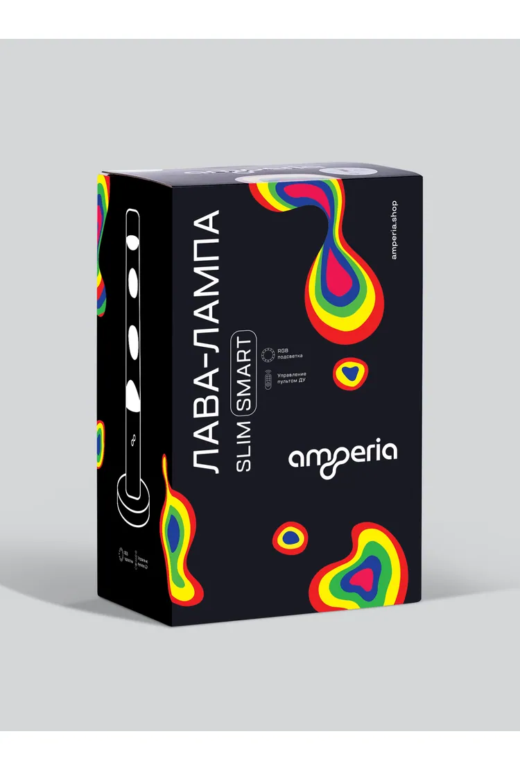 Лава лампа Amperia Slim Smart Белая/Прозрачная (39 см) Black