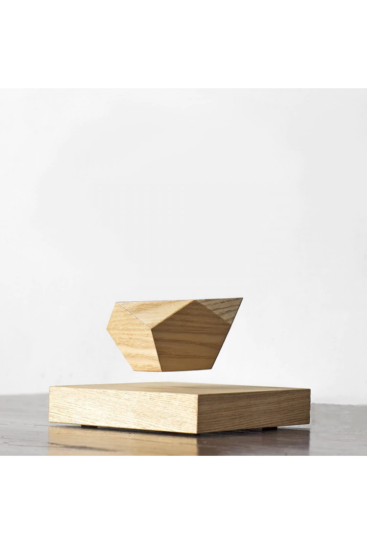 Левитирующий горшок LePlant Wood светлый (бонсай)