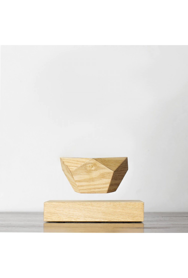 Левитирующий горшок LePlant Wood светлый (бонсай)