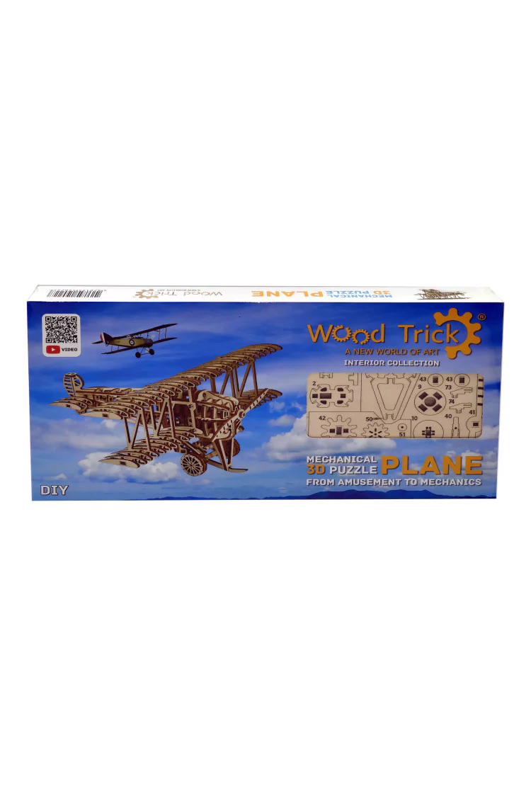 Механический 3D-пазл из дерева Wood Trick Самолет